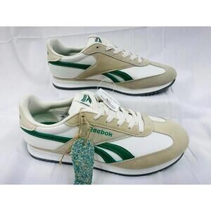 Size 10 - New mens Reebok Fiori casual retro sneakers white and green
